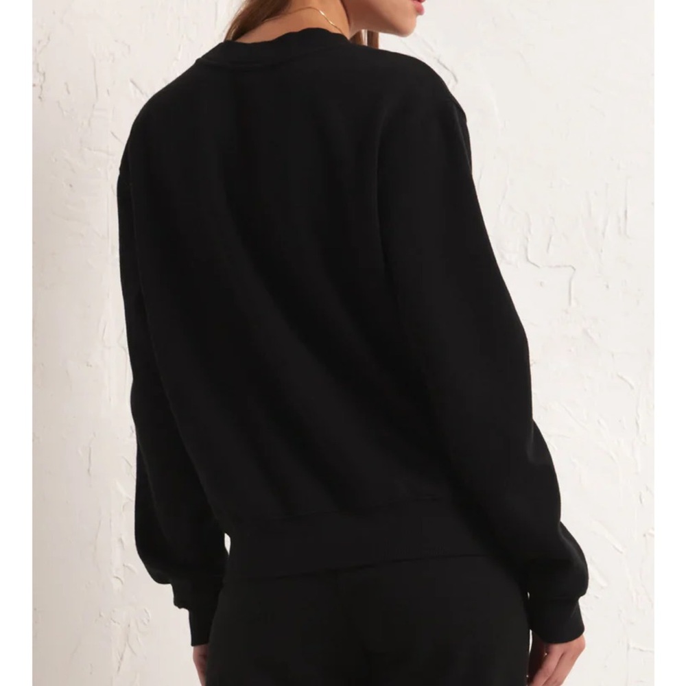 Z Supply Classic Crew Sweatshirt Black XS - Picture 10 of 11